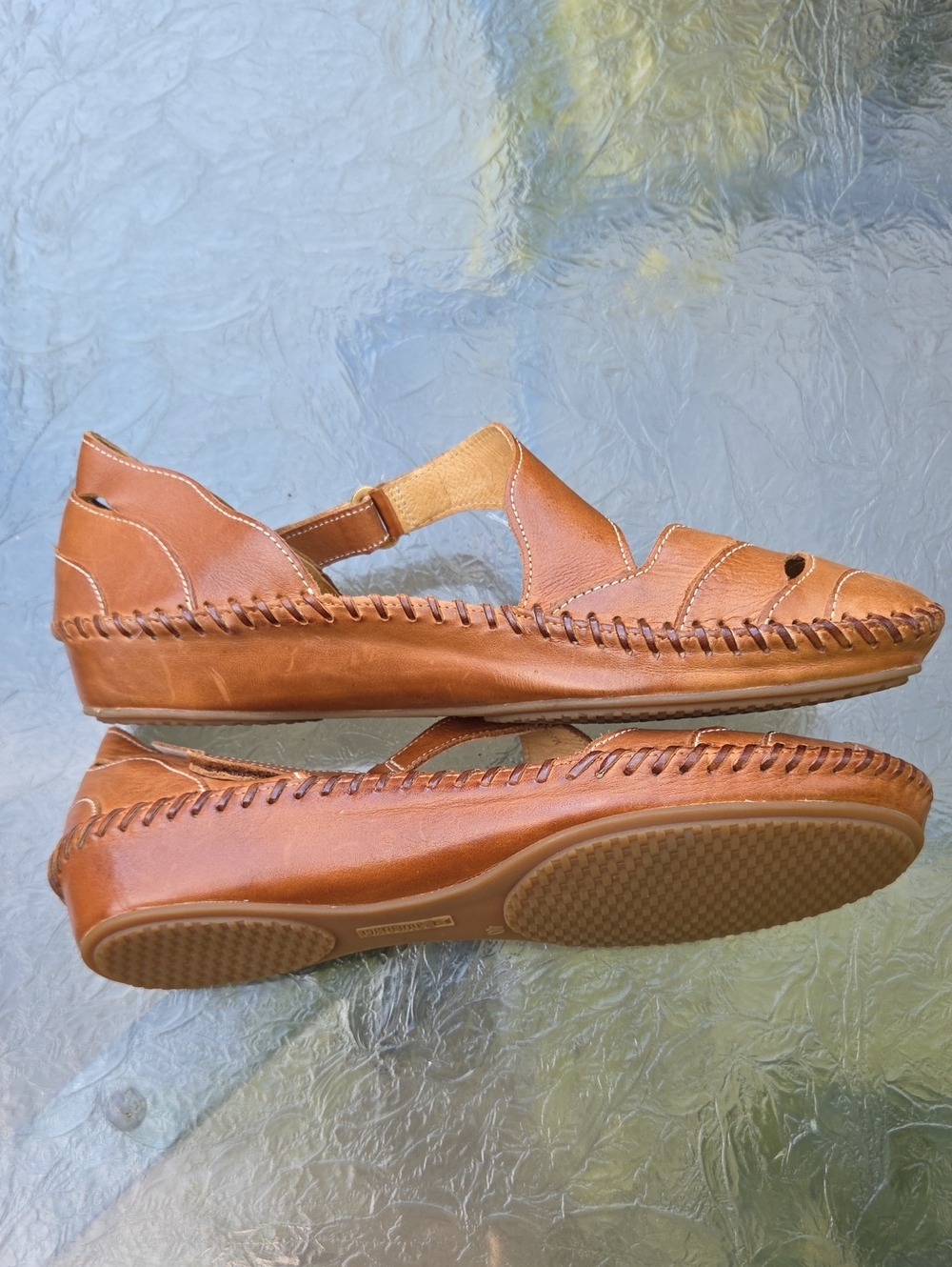Pikolinos Brown Leather Cutout Mary Jane Comfort Flats | Handmade In Spain Sz.40 - Picture 4 of 14